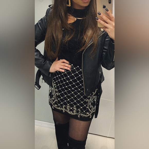 Guess Embellished Black Skirt with pearls - Picture 1 of 8